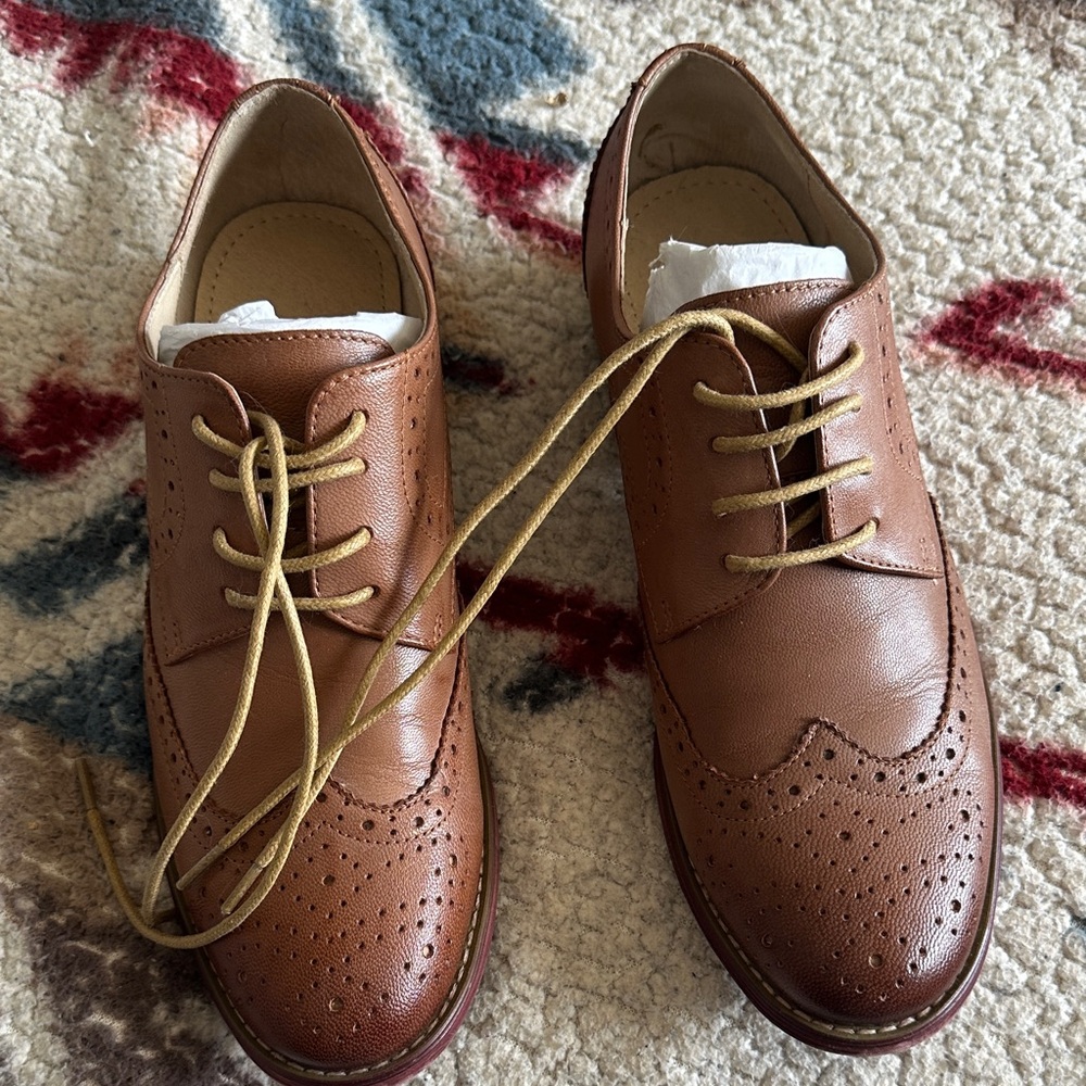 Classic Brown Leather Oxfords